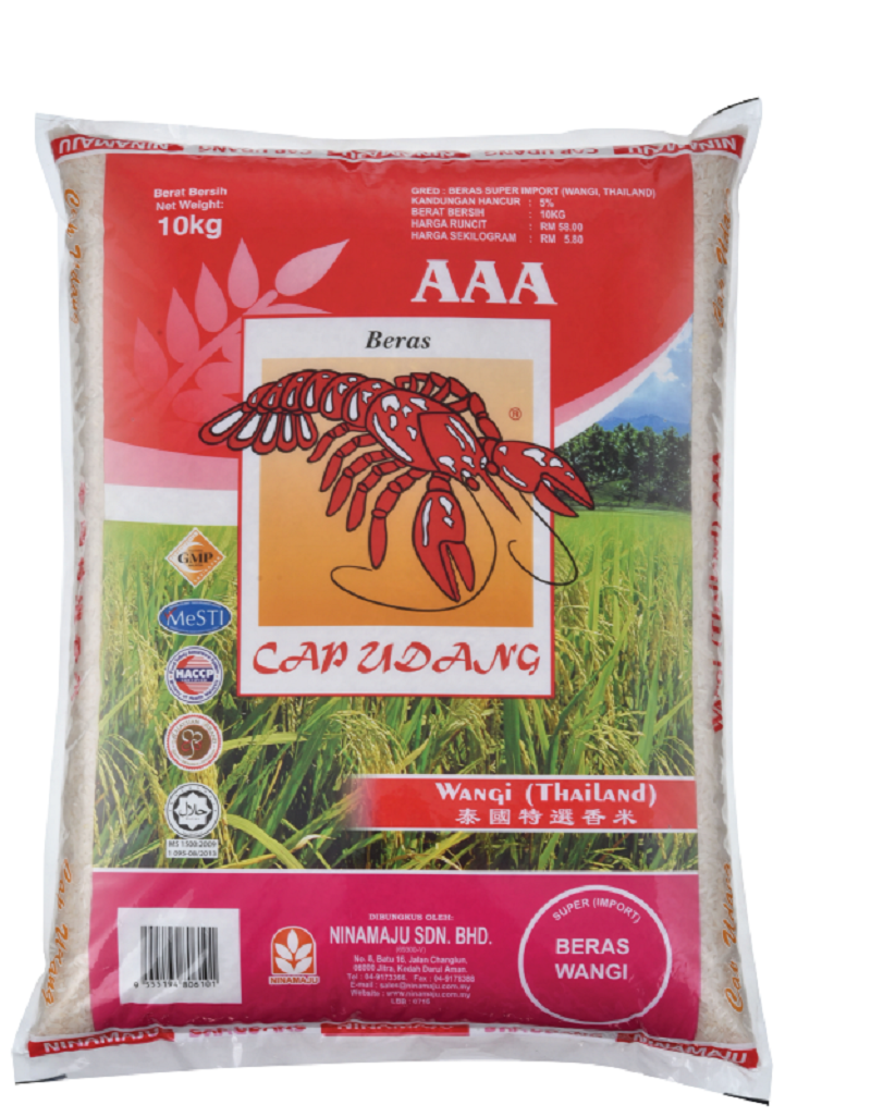 A 10-kilogramme bag of Cap Udang AAA Thailand Fragrant Rice is now only RM37.95. ― Picture courtesy of Giant