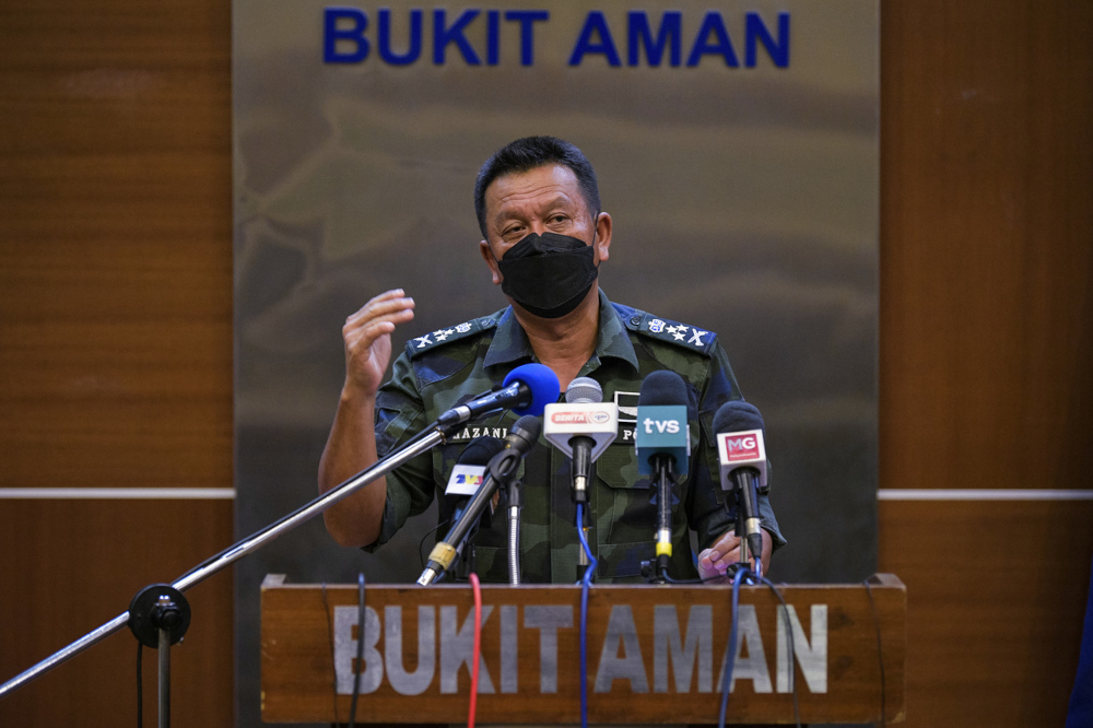 Bukit Aman Internal Security and Public Order Department director Datuk Hazani Ghazali during a special press conference at the Bukit Aman Police Headquarters, January 5, 2022. u00e2u20acu201d Bernama pic 