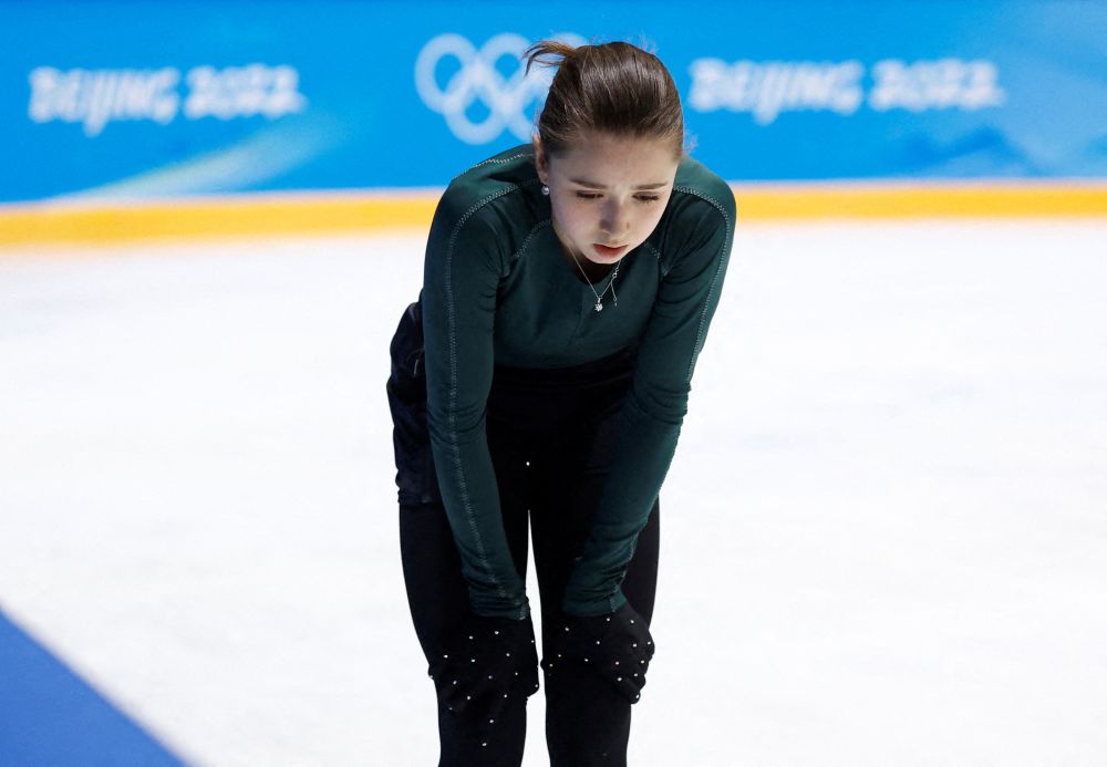 Kamila Valieva of the Russian Olympic Committee during training at the Rink Capital Indoor Stadium, Beijing February 14, 2022 u00e2u20acu201d Reuters pic