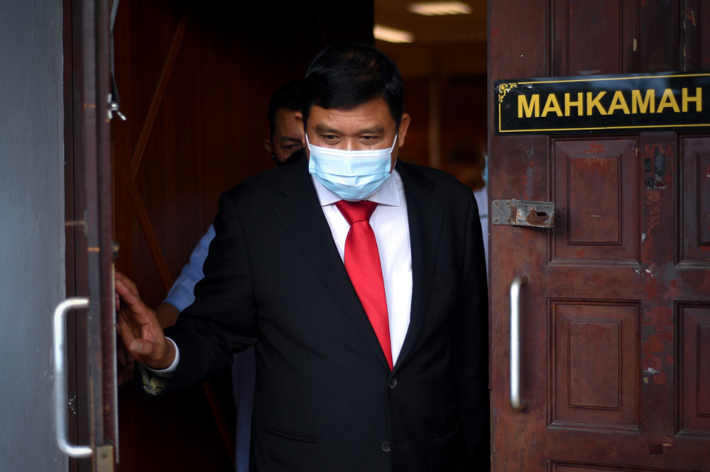 Tangga Batu Umno division head Datuk Seri Mohamad Ali Mohamad pictured at court in Melaka, February 11, 2022. u00e2u20acu2022 Bernama pic 