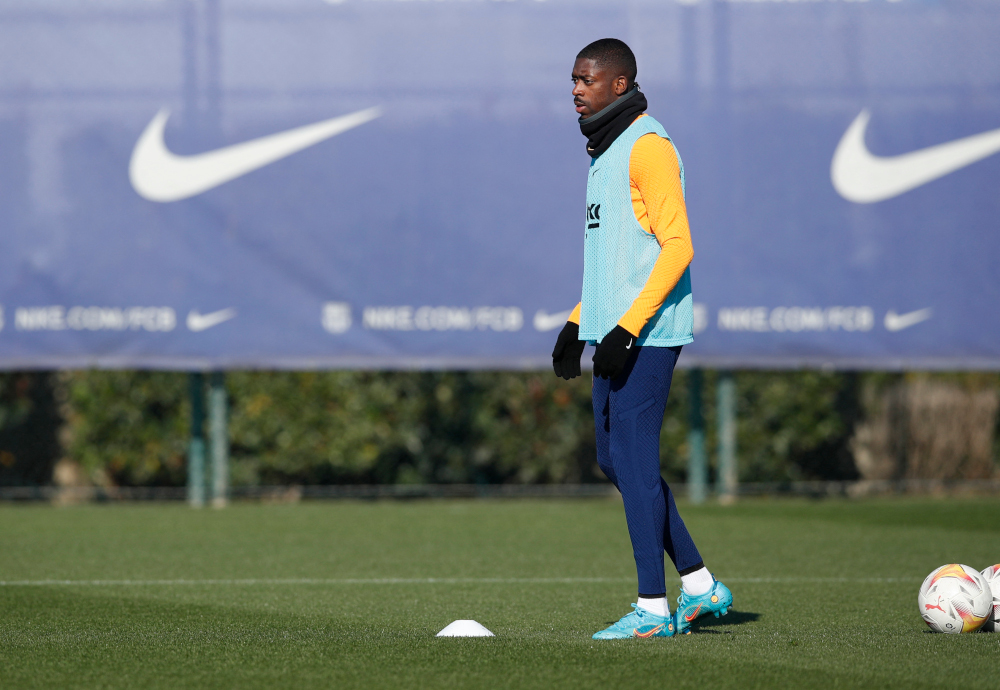 FC Barcelonau00e2u20acu2122s Ousmane Dembele during training at Ciutat Esportiva Joan Gamper, Barcelona, Spain, January 22, 2022. u00e2u20acu201d Reuters pic 