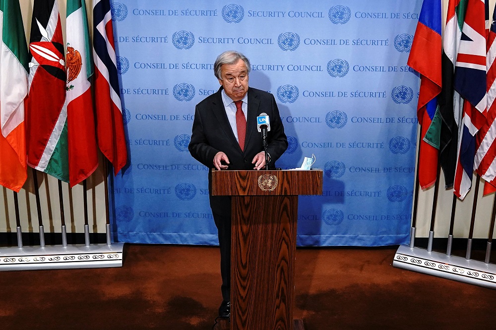 United Nations Secretary-General Antonio Guterres makes a statement as he speaks to the media at UN headquarters in the Manhattan borough of New York February 24, 2022. u00e2u20acu2022 Reuters pic