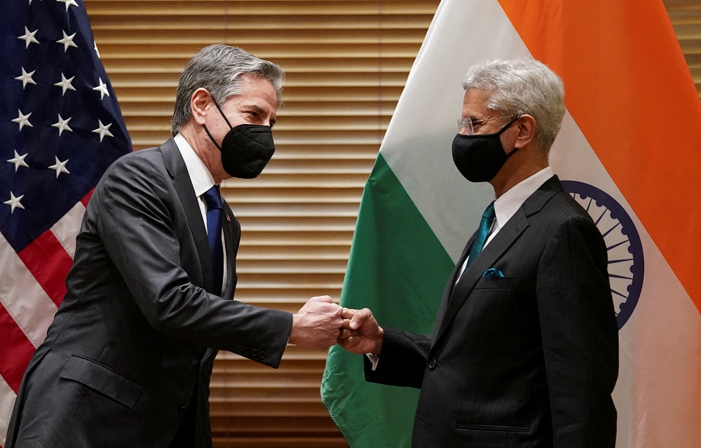 US Secretary of State Antony Blinken meets with Indian Foreign Minister Subrahmanyam Jaishankar before the Quad meeting of foreign ministers in Melbourne, Australia February 11, 2022. u00e2u20acu2022 Reuters file pic