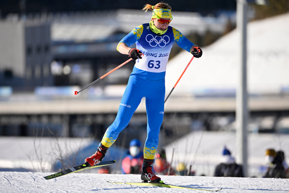 Ukraineu00e2u20acu2122s Valentyna Kaminska competes in the womenu00e2u20acu2122s sprint free qualification event during the Beijing 2022 Winter Olympic Games at the Zhangjiakou National Cross-Country Skiing Centre, February 8, 2022. u00e2u20acu201d AFP pic 