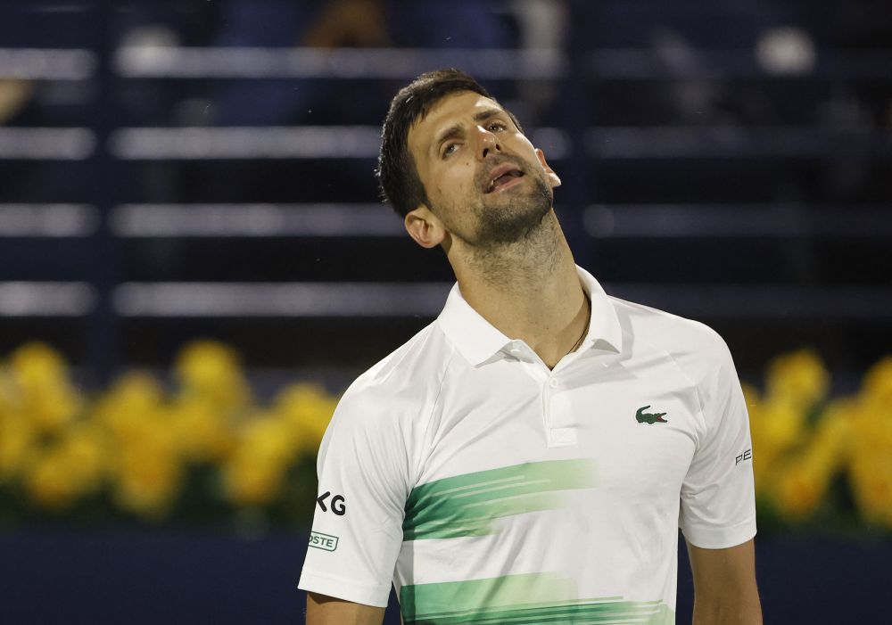 Serbia's Novak Djokovic reacts during his quarter final match against Czech Republic's Jiri Vesely in Dubai February 24, 2022. u00e2u20acu201d Reuters pic