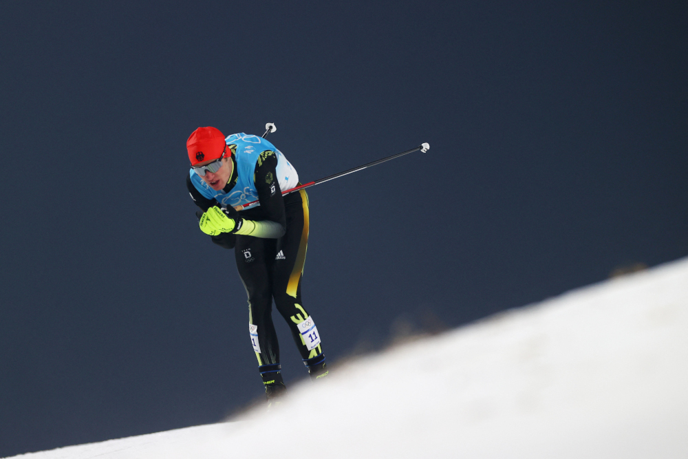 Vinzenz Geiger of Germany in action in the Nordic combined individual Gundersen normal hill/10km, cross-country at the National Cross-Country Centre, Zhangjiakou, China, February 9, 2022. u00e2u20acu2022 Reuters pic 