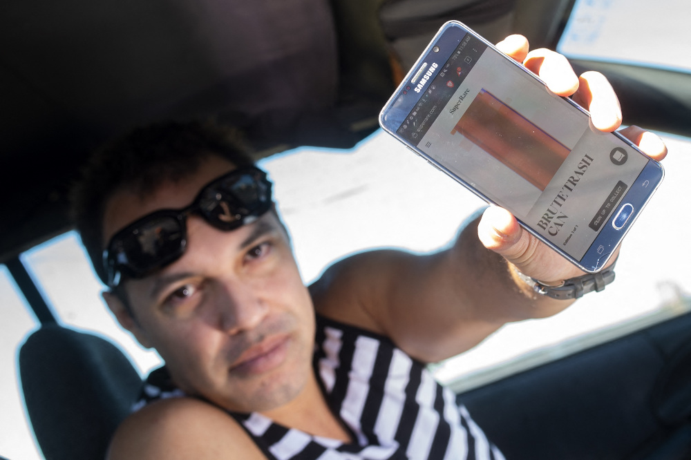 Crypto artist Robness shows his piece u00e2u20acu02dcBrute Trash Canu00e2u20acu2122, which sold for over US$250,000 (RM1 million), in Torrance Beach, Torrance, California. u00e2u20acu201d AFP pic