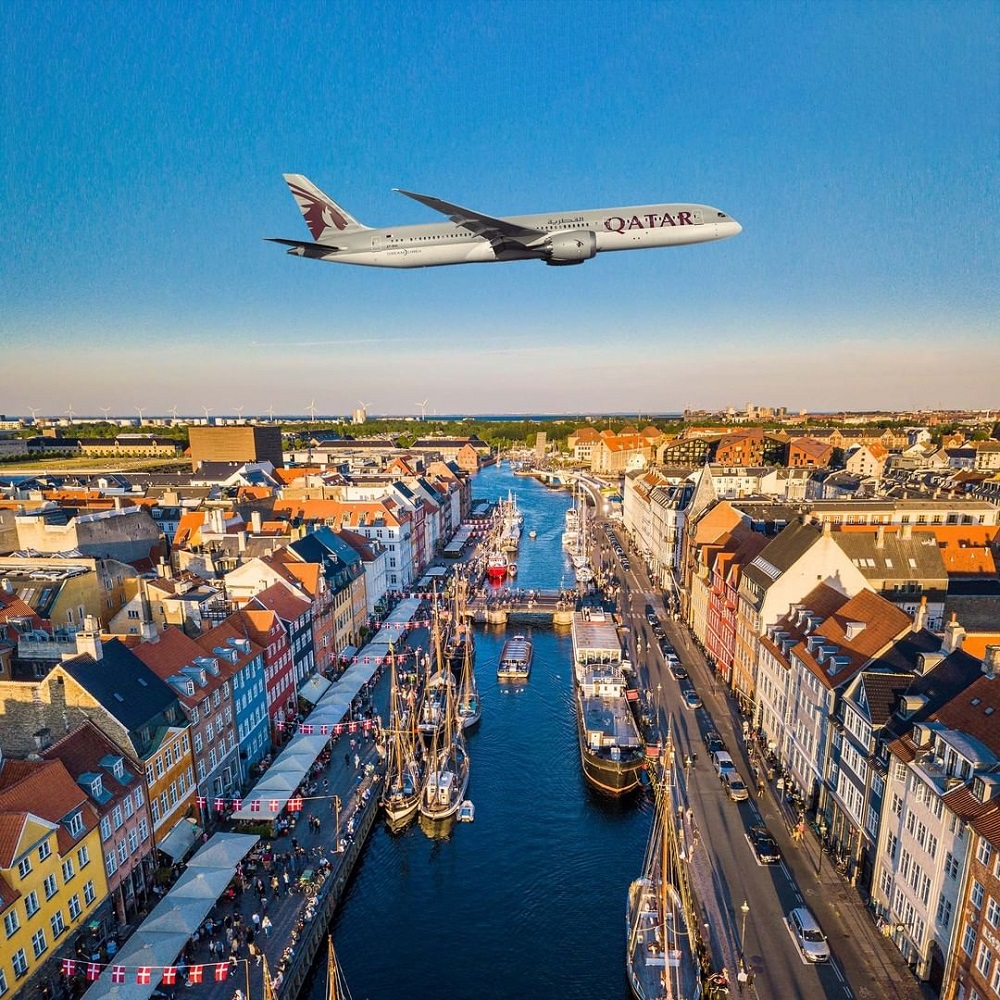 A Qatar Airways aircraft flies over Copenhagen, Denmark. ― Picture via Instagram/Qatar Airways