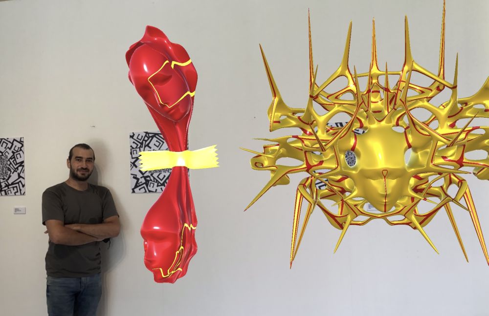 Sculptor Aboud Fares created digital sculptures which can be seen using the Perk Reality app he created. u00e2u20acu201d Picture by Opalyn Mok