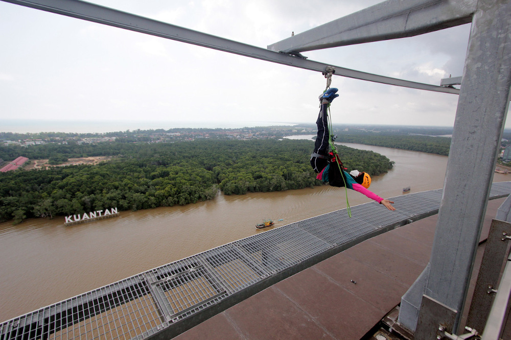 A volunteer performs during the launching and rebranding of Kuantan 188 in Kuantan February 20, 2022. u00e2u20acu201d Bernama pic