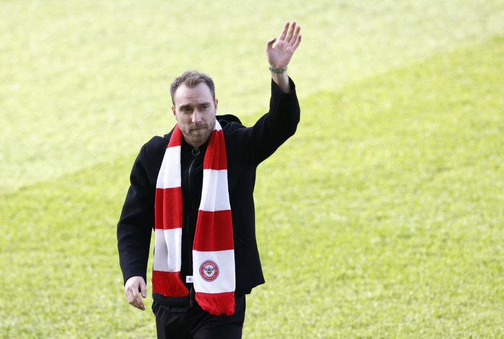 Brentford present new signing Christian Eriksen at the Brentford Community Stadium, London February 12, 2022. u00e2u20acu201d Reuters pic