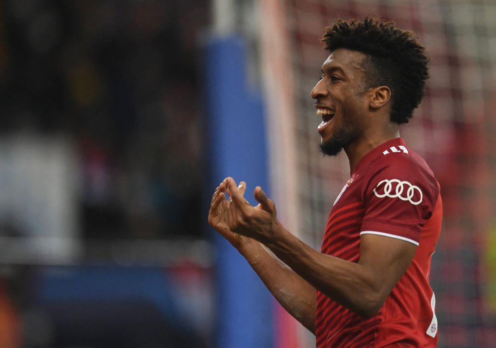 Bayern Munich's Kingsley Coman celebrates scoring their first goal against FC Salzburg at Red Bull Arena Salzburg, Salzburg February 16, 2022. u00e2u20acu201d Reuters pic
