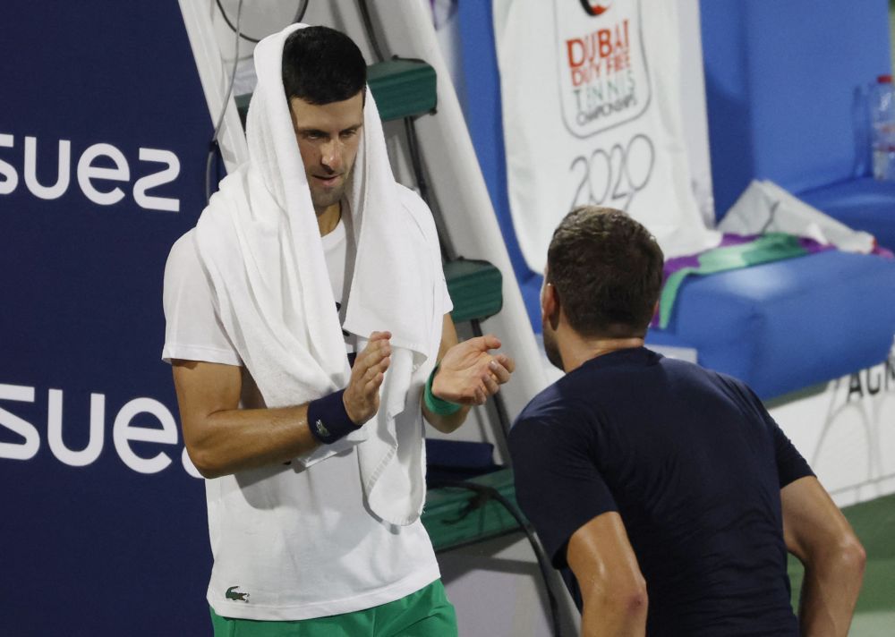Novak Djokovic during practice at the Dubai Duty Free Tennis Stadium February 20, 2022. u00e2u20acu201d Reuters pic
