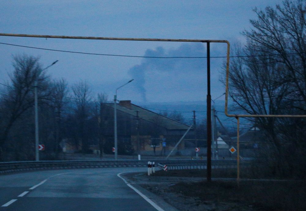 Smoke rises over the area near the town of Chasiv Yar in the Donetsk region, Ukraine February 24, 2022. u00e2u20acu201d Reuters pic