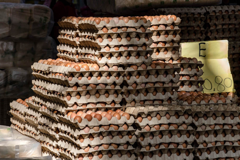 Eggs are pictured at a shop in Kuala Lumpur, February 3, 2022. u00e2u20acu201d Picture by Firdaus Latif