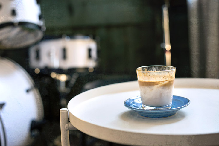 A chilled, creamy Dirty and a drum set.