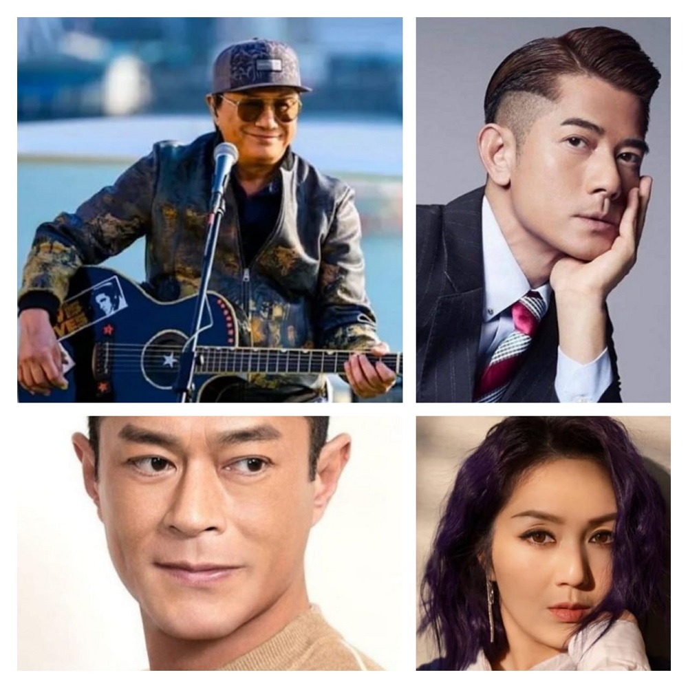 Hong Kong celebrities (anti-clockwise) Sam Hui, Aaron Kwok, Miriam Yeung and Louis Koo have stepped up to assist the city state in fighting Covid-19. u00e2u20acu2022 Pictures via Facebook and Instagram/ samhuimusic, Aaron Kwok, u00e6u00a5u0160u00e5u008du0192u00e5u00acu2026 Miriam Yeung & kootinlok_loui