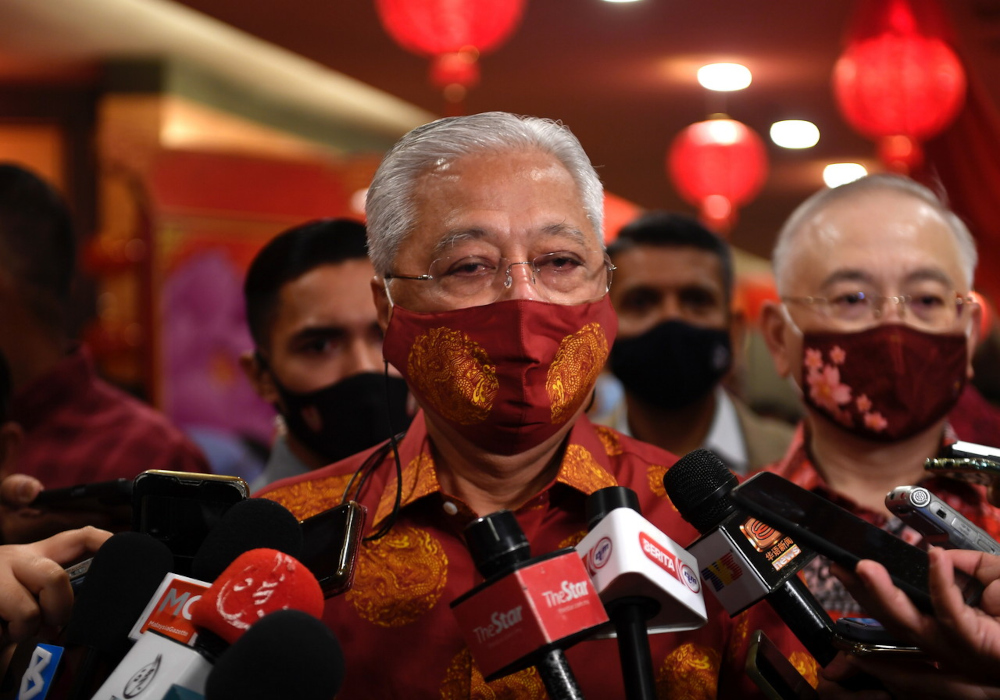 Prime Minister Datuk Seri Ismail Sabri Yaakob speaks to the media after attending MCAu00e2u20acu2122s Chinese New Year celebration at Wisma MCA in Kuala Lumpur, February 1, 2022. u00e2u20acu201d Bernama pic 