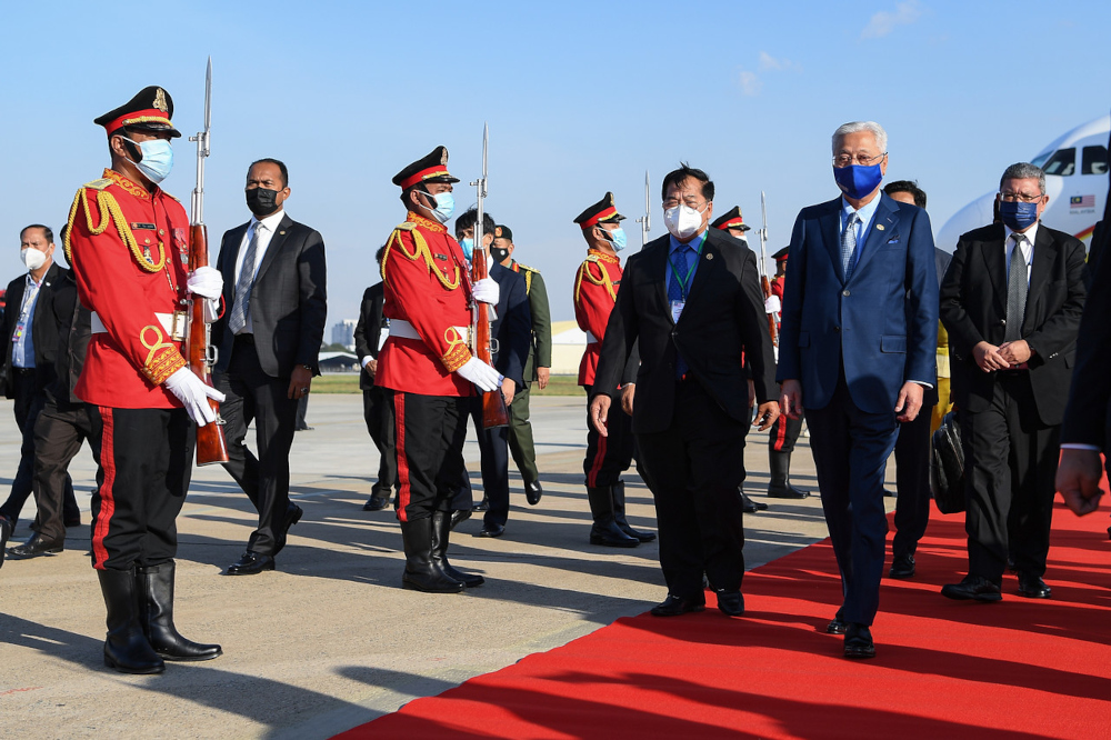 Malaysian Prime Minister Datuk Seri Ismail Sabri Yaakob arrives in Cambodia for a two-day official visit, February 23, 2022. u00e2u20acu201d Bernama pic 