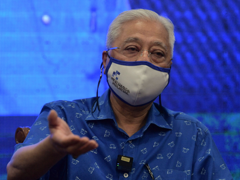 Prime Minister Datuk Seri Ismail Sabri Yaakob speaks to reporters after attending a meet-and-greet programme with Ledang Barisan Nasional (BN) election machinery in Johor, February 11, 2022. u00e2u20acu2022 Bernama pic 