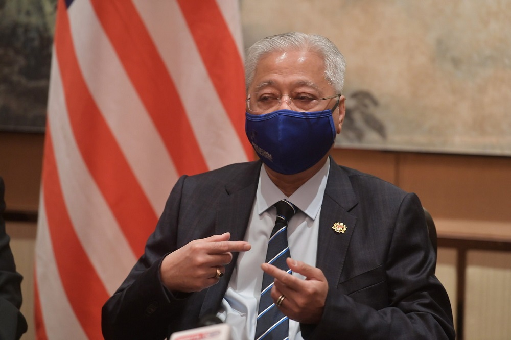 Prime Minister Datuk Seri Ismail Sabri Yaakob speaks during a press conference with the Malaysian media in Bangkok February 26, 2022. u00e2u20acu2022 Bernama pic