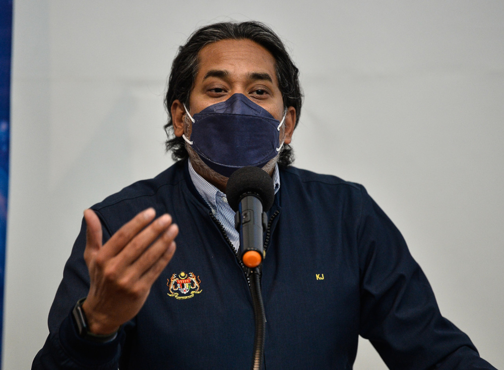 Health Minister Khairy Jamaluddin speaks at a press conference after launching the Mass Urology Surgery Initiative at Hospital Selayang, February 11, 2022. u00e2u20acu2022 Bernama pic 