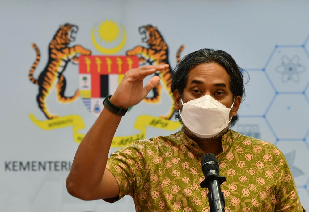 Health Minister Khairy Jamaluddin at a press conference on the latest status of Covid-19 cases at the Ministry of Health in Putrajaya, February 17, 2022. u00e2u20acu201d Bernama pic