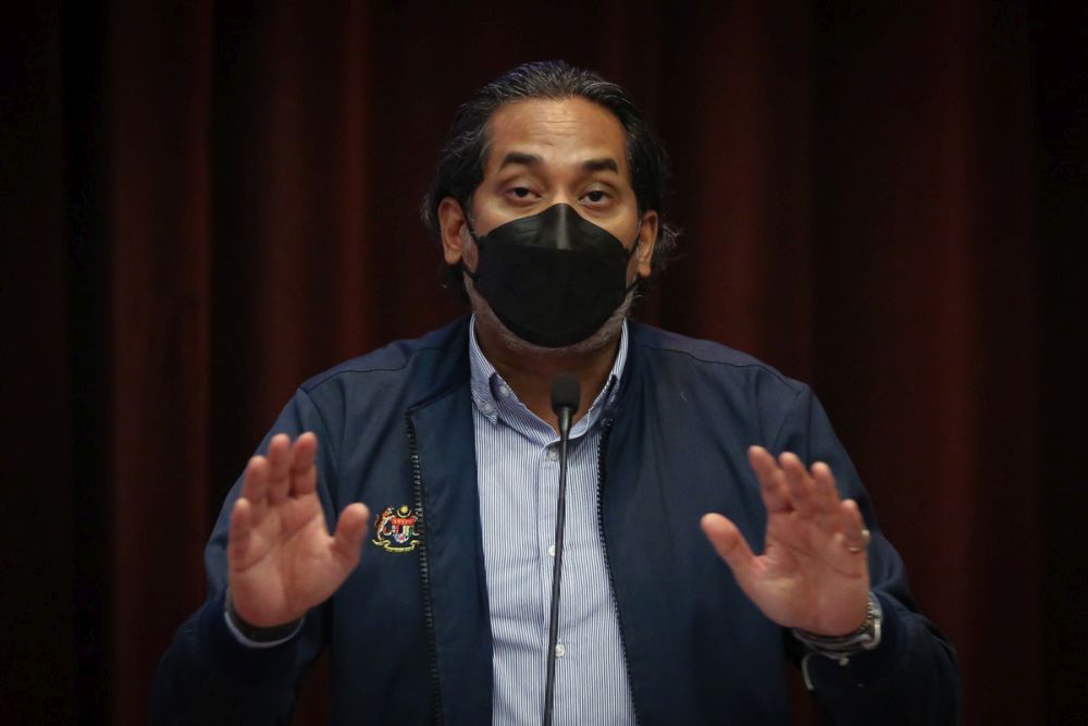 Health Minister Khairy Jamaluddin delivers a speech at the Sungai Buloh Hospital February 25, 2022. u00e2u20acu201d Picture by Yusof Mat Isa