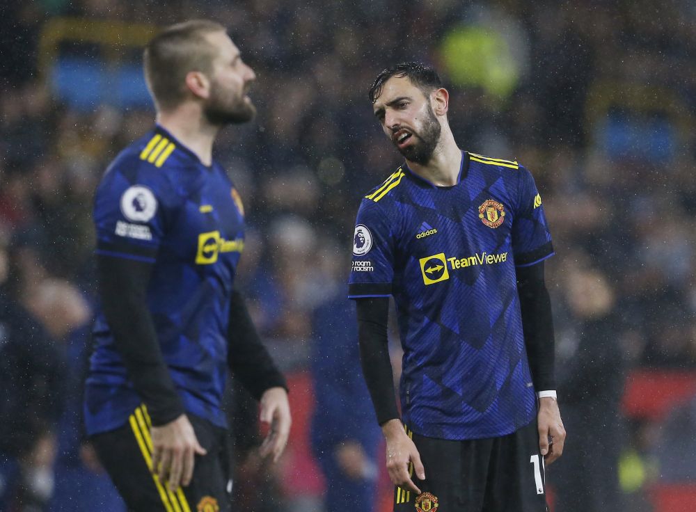 Manchester United's Bruno Fernandes reacts during the game against Burnley at Turf Moor, Burnley February 7, 2022. u00e2u20acu201d Reuters pic