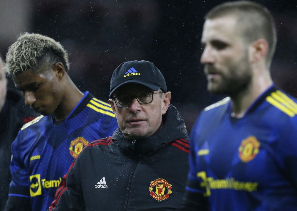 Manchester United interim manager Ralf Rangnick at half time during the game against Burnley at Turf Moor, Burnley February 7, 2022. u00e2u20acu201d Reuters pic
