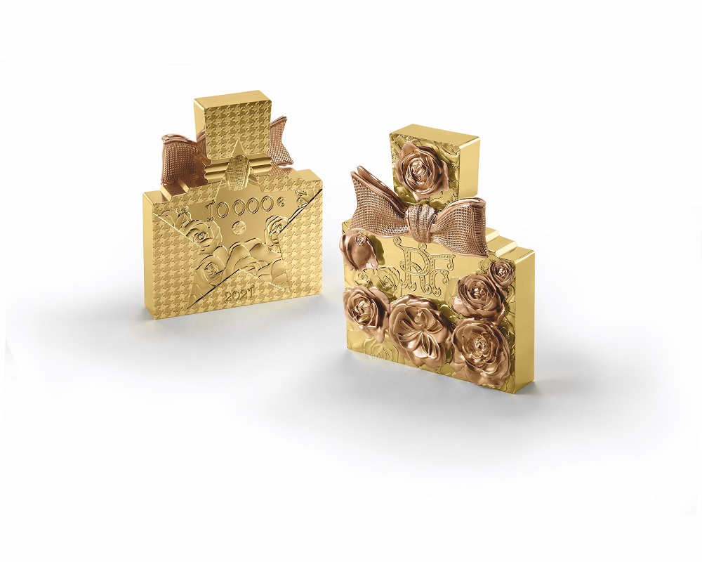 For the very first time Miss Dior takes the form of a unique two-kilo gold coin which will be sold at auction in March. ― Picture courtesy of La Monnaie de Paris / Dior / Sotheby's