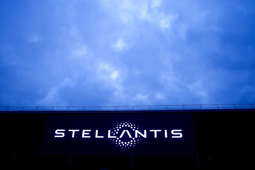 The logo of Stellantis is seen on a companyu00e2u20acu2122s building in Velizy-Villacoublay near Paris, France, February 23, 2022. u00e2u20acu201d Reuters pic