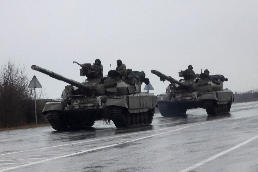 Ukrainian tanks move into the city, after Russian President Vladimir Putin authorised a military operation in eastern Ukraine, in Mariupol, February 24, 2022. u00e2u20acu201d Reuters pic