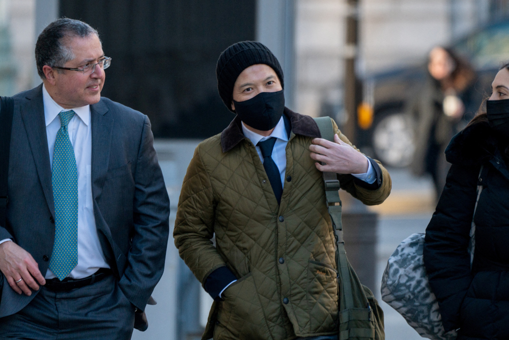 Ex-Goldman Sachs banker Roger Ng arrives at federal court for the jury selection process for his trial in New York, US, February 8, 2022. u00e2u20acu201d Reuters pic 