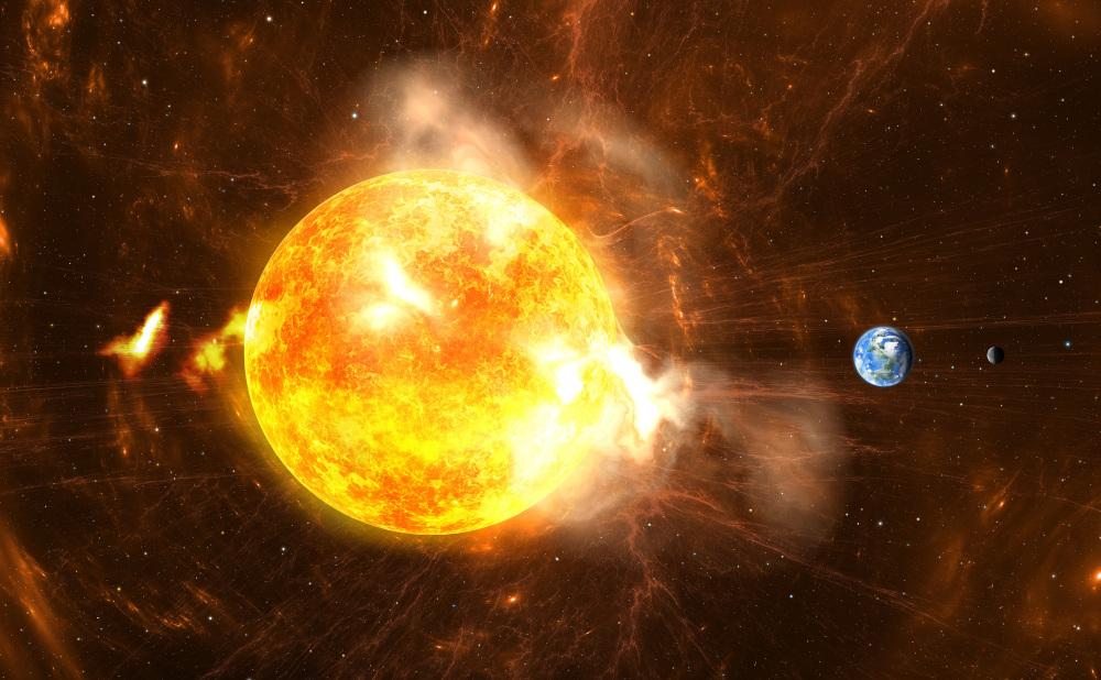 A solar storm could have disastrous consequences on Earth for telecoms. u00e2u20acu201d Jurik Peter/Shutterstock pic via ETX Studio