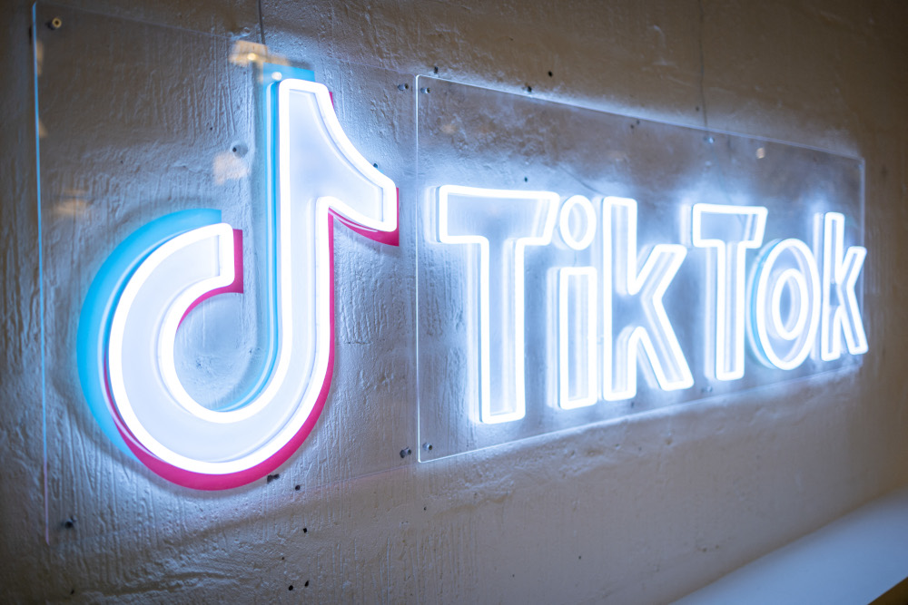 A photograph taken February 9, 2022 shows the logo of video-focused social networking service TikTok, at the TikTok UK office, in London. u00e2u20acu2022 AFP pic 
