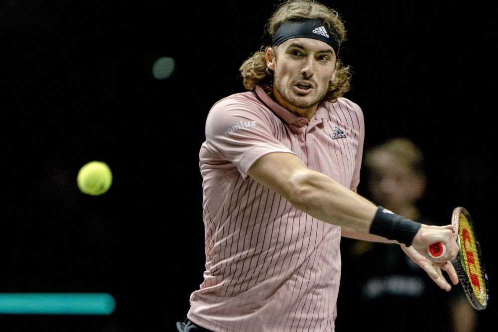 Greece's Stefanos Tsitsipas returns the ball to Belarus' Ilja Ivashka at the ABN AMRO World Tennis Tournament in Ahoy, Rotterdam February 10, 2022. u00e2u20acu201d AFP pic