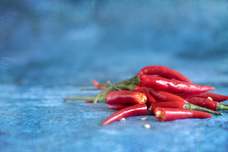 The fiery colours of these red 'cili padi' promise plenty of heat!