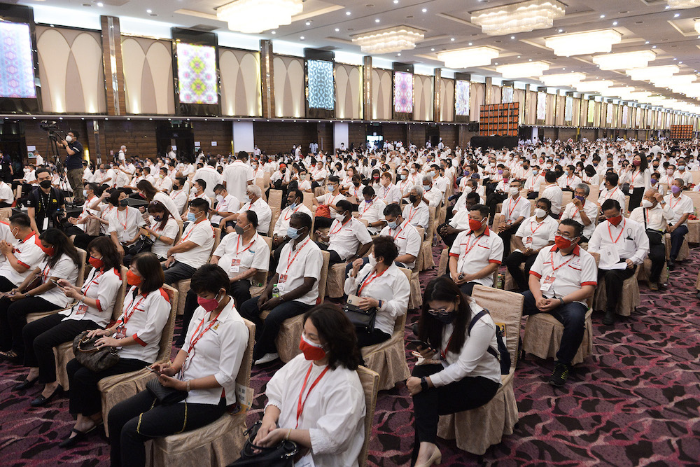 DAP delegates at DAP’s 17th annual congress in IDCC, Shah Alam March 20, 2022. — Picture by Miera Zulyana