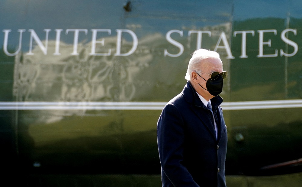 US President Joe Biden walks from Marine One upon his return to the White House in Washington February 28, 2022. u00e2u20acu201d Reuters pic