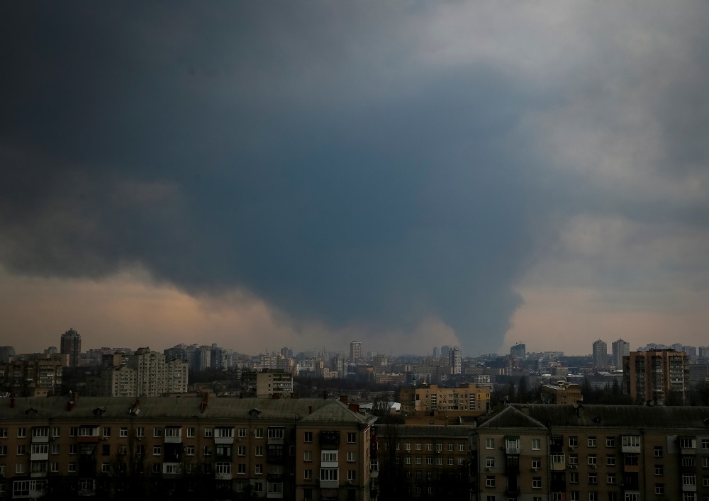 Smoke rises after shelling near Kyiv, Ukraine March 24, 2022. u00e2u20acu201d Reuters pic
