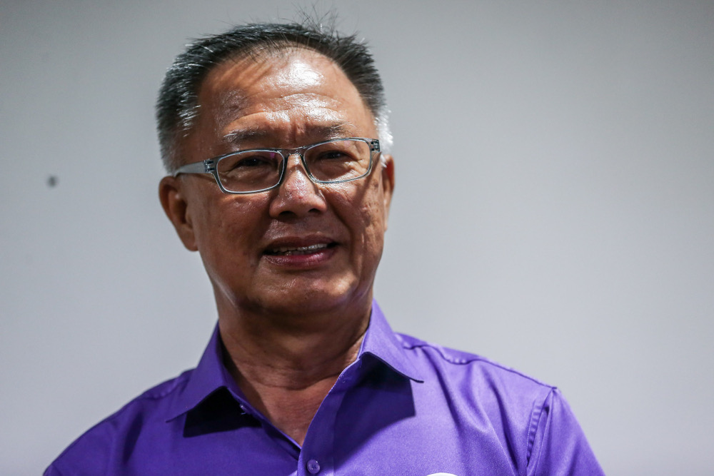 Parti Bangsa Malaysia (PBM) candidate for Puteri Wangsa Steven Choong Yoon speaks during an interview session with media at the Grand Paragon Hotel, Johor Baru March 02, 2022. u00e2u20acu201d Picture by Hari Anggara 