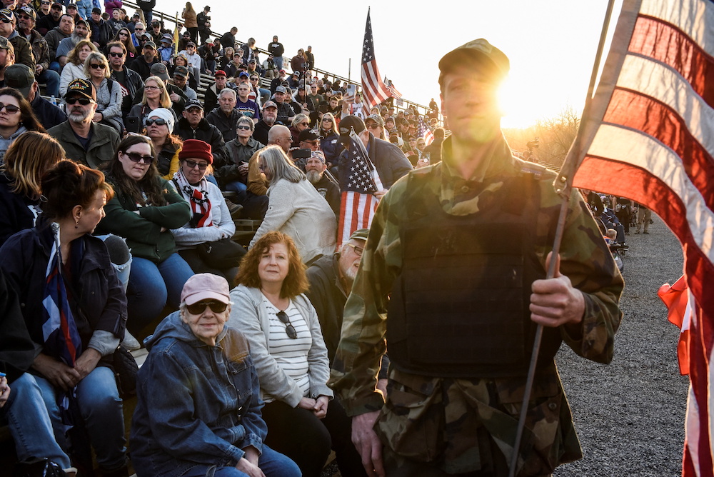 People participate in a rally as part of a convoy that traveled across the country headed to Washington DC to protest coronavirus disease (Covid-19) related mandates and other issues in Hagerstown, Maryland, March 5, 2022. u00e2u20acu201d Reuters pic 