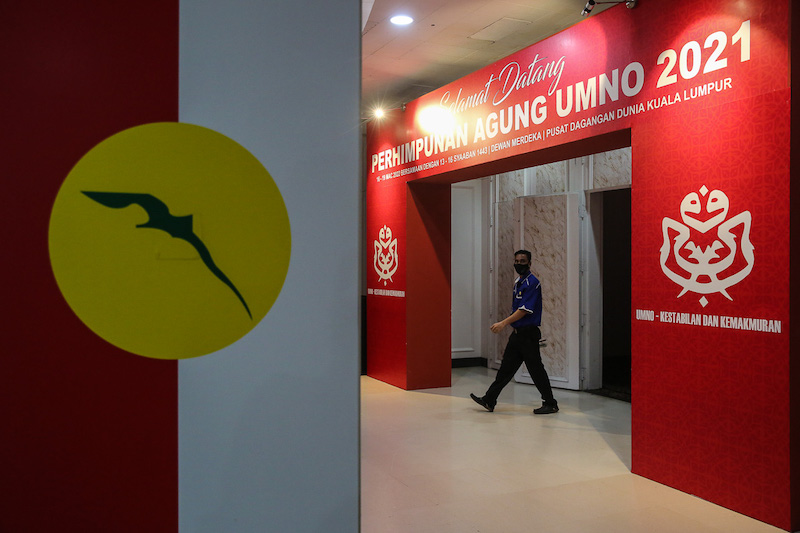 Scenes from the preparations for the 2021 UMNO General Assembly which will take place from tomorrow at Putra World Trade Centre in Kuala Lumpur March 15, 2022.  u00e2u20acu201d Picture by Yusof Mat Isann