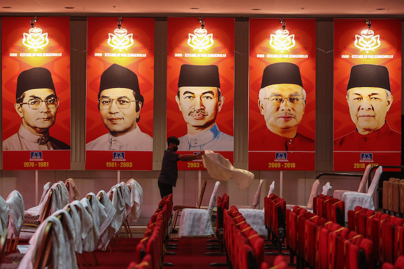 Scenes from the 2021 Umno General Assembly at Putra World Trade Centre in Kuala Lumpur March 15, 2022. — Picture by Yusof Mat Isa