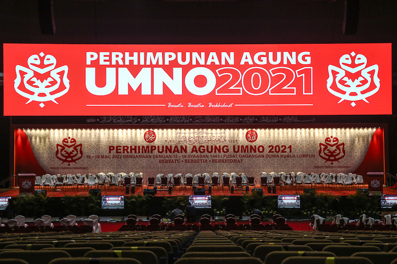 Scenes from the preparations for the 2021 UMNO General Assembly which will take place from tomorrow at Putra World Trade Centre in Kuala Lumpur March 15, 2022. u00e2u20acu201d Picture by Yusof Mat Isannn
