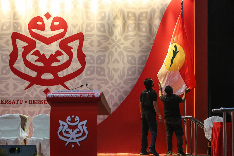 Scenes from the preparations for the 2021 UMNO General Assembly which will take place from tomorrow at Putra World Trade Centre in Kuala Lumpur March 15, 2022. u00e2u20acu201d Picture by Yusof Mat Isannn