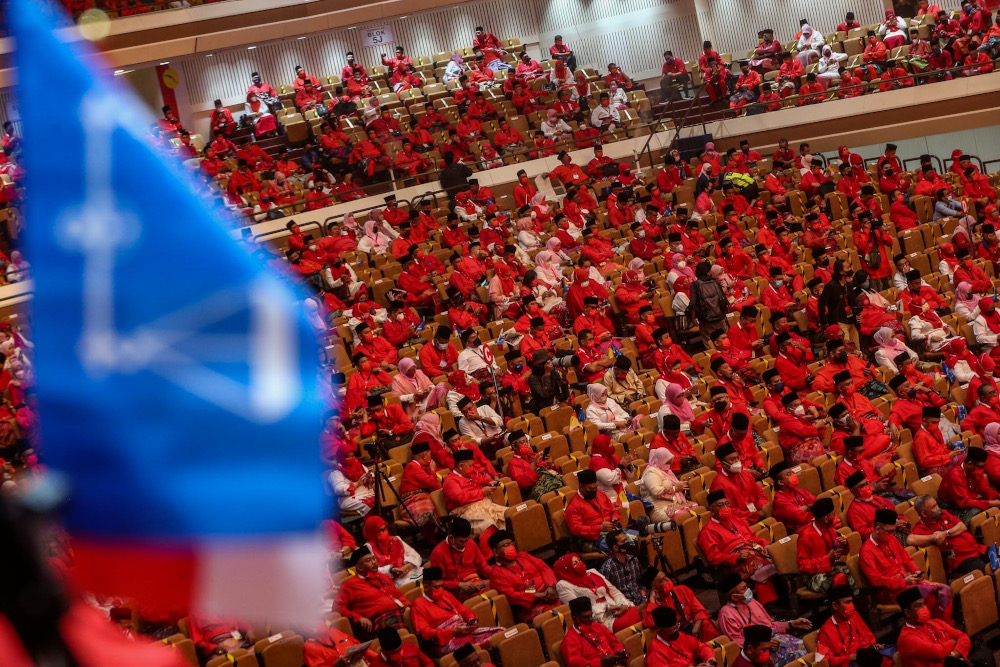 A general view at the Dewan Merdeka, World Trade Center (WTC) during the Umno General Assembly 2021 March 18, 2022. u00e2u20acu201d Picture by Hari Anggara 