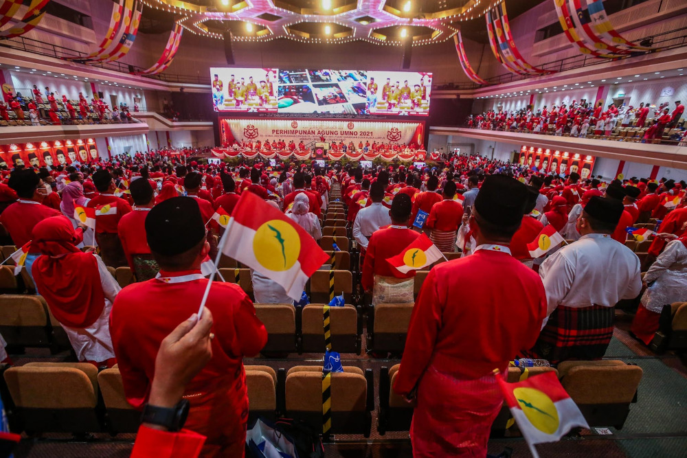 A general view at the Dewan Merdeka, World Trade Center (WTC) during the Umno General Assembly 2021 March 18, 2022. u00e2u20acu201d Picture by Hari Anggara 