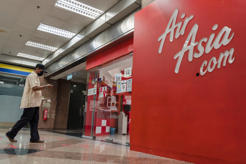 The AirAsia sales office is seen at KL Sentral March 20, 2022. u00e2u20acu201d Picture by Devan Manuel 
